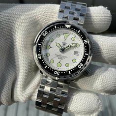 Наручные часы Steeldive, белый, серебряный