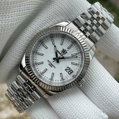 Наручные часы Steeldive, белый, серебряный