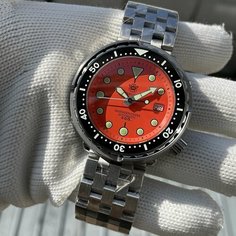 Наручные часы Steeldive, оранжевый, серебряный