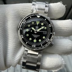 Наручные часы Steeldive, черный, серебряный