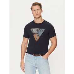 Футболка GUESS SS CN Guess Triangle Tee, размер XL, синий