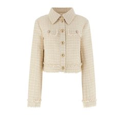 Куртка GUESS DAPHNEE CROPPED JACKET, размер M, кремовый/белый