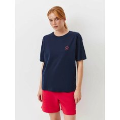 Футболка JUST CLOTHES, размер XS, темно-синий