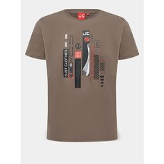 Футболка JUST CLOTHES, размер 48, коричневый