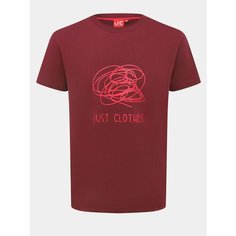 Футболка JUST CLOTHES, размер 50, бордовый