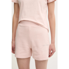 Шорты GUESS RHINESTONES SHORT, размер XS, розовый