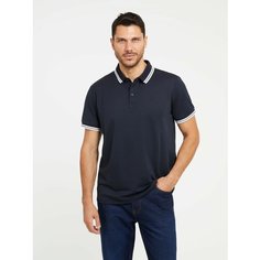 Поло GUESS SS SPORTS PIQUE TRNGL POLO, размер S, синий