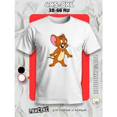 Футболка с принтом том и джерри tom and jerry, размер L, белый Ginger Cate