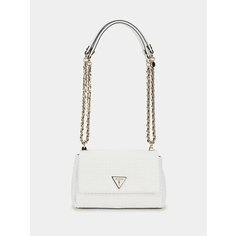 Сумка GUESS, фактура плетеная, белый