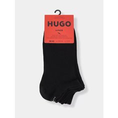 Носки HUGO, комплект, 6 пар, размер 36/42, черный