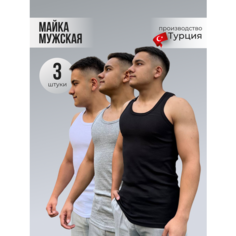 Майка JUAN RAUL, 3 шт., размер M, бел/сер/черн