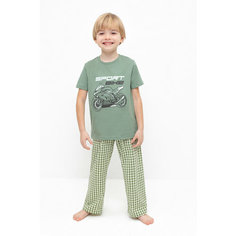 Пижама crockid КП 1599/хаки,маленькая клетка, размер 56/110, хаки