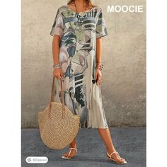 Платье Весна-лето 2024, размер INT L, серый Нет бренда