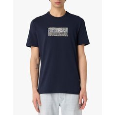Футболка GUESS SS CN Guess Box Tee, размер M, синий G7V2