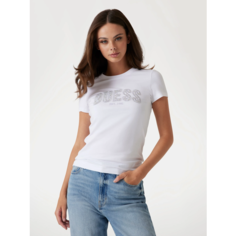 Футболка GUESS CN SS Logo Lace Tee, размер S, белый