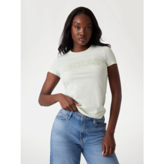 Футболка GUESS CN SS Logo Lace Tee, размер XL, светло-зеленый