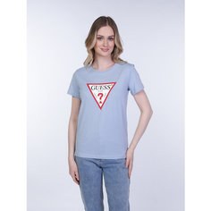 Футболка GUESS SS CN Original Tee, , размер L, голубой