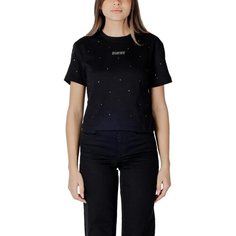 Футболка GUESS PRIMULA RHINESTONES BOXY TEE, размер XS, черный