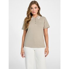 Поло GUESS Amaryllis Regular Polo, размер S, хаки/коричневый