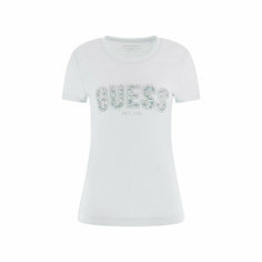Футболка GUESS CN SS Logo Lace Tee, размер M, синий