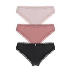 Трусы GUESS 3PACK MICROFIBER BRIEF, комплект из 3 шт., размер XS, розовый/черный