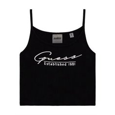 Майка GUESS Rib SL Top_Mini Me, , размер 16 лет, черный