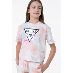 Футболка GUESS SS T-SHIRT, размер 16 лет, белый/оранжевый