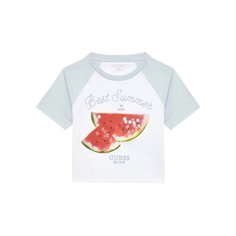 Футболка GUESS CROP SS T-SHIRT, размер 12 лет, голубой