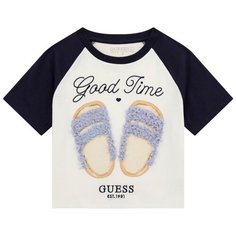 Футболка GUESS CROP SS T-SHIRT, размер 16 лет, синий