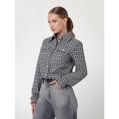 Куртка GUESS DAPHNEE CROPPED JACKET, размер XL, черный/белый