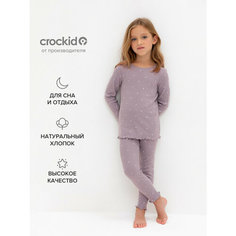 Пижама crockid К 1618/морской туман,мини сердечки, размер 56/104, фиолетовый