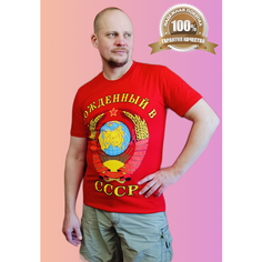 Футболка, 1 шт., размер 58, красный Нет бренда