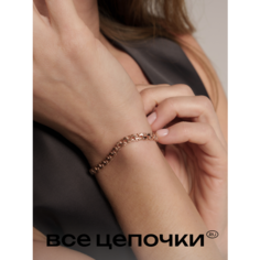 Браслет ВсеЦепочкиRU, красное золото, 585 проба, длина 17 см., красный