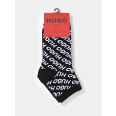 Носки HUGO, комплект, 2 пары, размер 35-38, черно-белый
