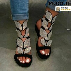 Босоножки MOOCIE, размер Длина стельки 235 мм, черный
