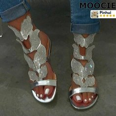 Босоножки MOOCIE, размер Длина стельки 245 мм, серебристый