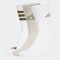 Носки adidas LOGO PACK, комплект, 3 пары, размер S INT, белый/бежевый