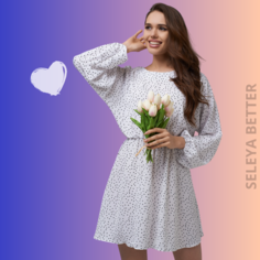Платье SELEYA BETTER, размер 48, белый