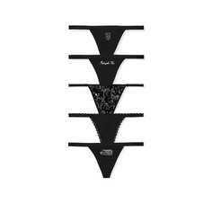 Трусы Victorias Secret, комплект из 5 шт., размер XL, черный