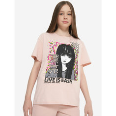 Футболка Demix Sport Style Girls T-Shirt, размер 134/140, бежевый