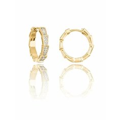 Серьги конго Greenbird, фианит, золотистый