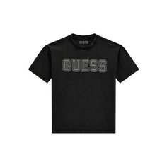 Футболка GUESS GMT DYE SS T-SHIRT, , размер 18 лет, черный