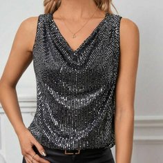 Топ, размер XL, черный, Black Нет бренда