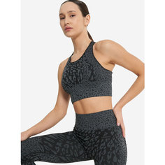 Топ спортивный Demix W D Yoga HighFlow Seamless Longline Bra, размер 44, черный/серый
