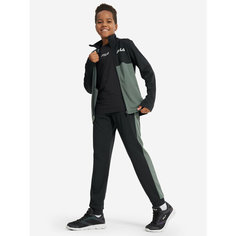 Костюм спортивный Fila Running Boys Suit, размер 158/164, зеленый/черный