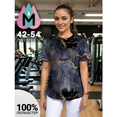 Футболка спортивная MARRENGO женская спортивная, размер 44, коричневый, синий