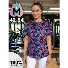 Футболка спортивная MARRENGO женская спортивная, размер 46, розовый, оранжевый, голубой