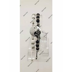 Браслет, 2 шт., черный, белый, серый Ярило Свет