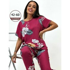 Пижама SABO textile, размер XL, бордовый