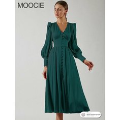 Платье Весна-лето 2025, размер INT XS, темно-зеленый Нет бренда